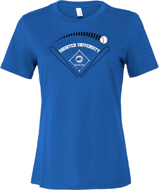 Shorter Univ Bella + Canvas Womens Relaxed Cotton T Shirt Shorter University Baseball Graphic - ONLINE ONLY
