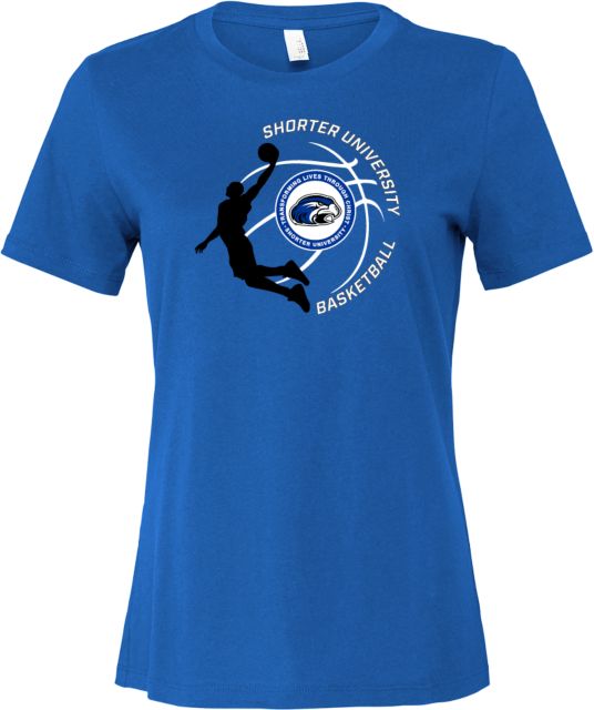 Shorter Univ Bella + Canvas Womens Relaxed Cotton T Shirt Shorter University Basketball Graphic - ONLINE ONLY