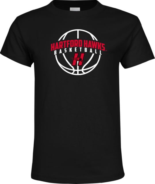 Hartford Youth T Shirt Hartford Hawks Basketball Arched w/ Ball - ONLINE ONLY
