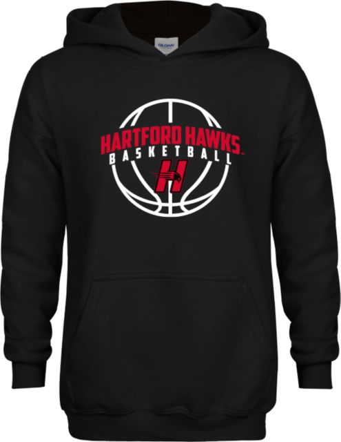Hartford Youth Fleece Hoodie Hartford Hawks Basketball Arched w/ Ball - ONLINE ONLY