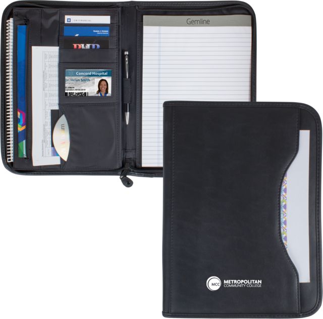 Metropolitan River  Wall Street Zippered Padfolio Metropolitan Community College - ONLINE ONLY