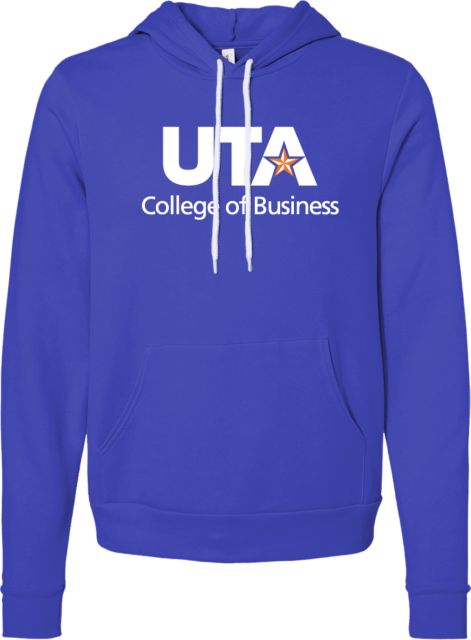 UTA Bella + Canvas Fleece Hood College of Business Stacked - ONLINE ONLY