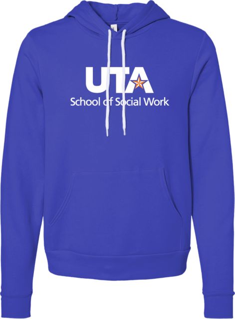 UTA Bella + Canvas Fleece Hood College of Social Work Stacked - ONLINE ONLY