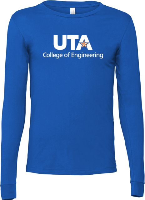 UTA Bella + Canvas Jersey Cotton Long Sleeve T Shirt College of Engineering Stacked - ONLINE ONLY