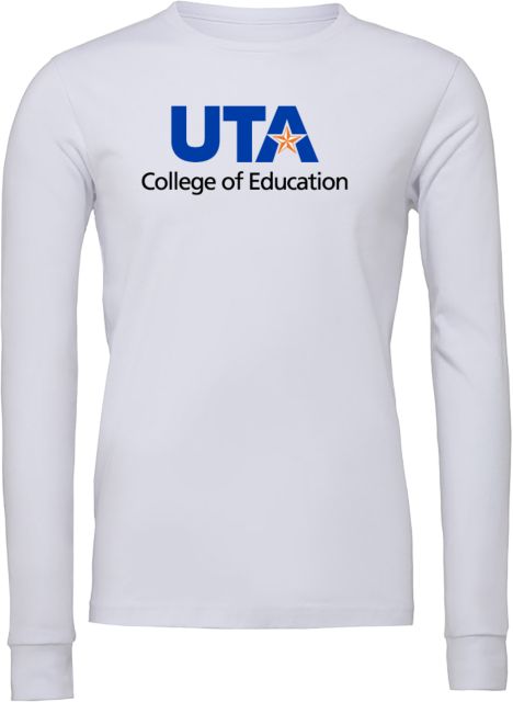 UTA Bella + Canvas Jersey Cotton Long Sleeve T Shirt College of Education Stacked - ONLINE ONLY