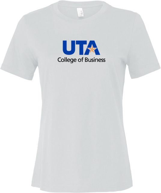 UTA Bella + Canvas Womens Relaxed Cotton T Shirt College of Business Stacked - ONLINE ONLY