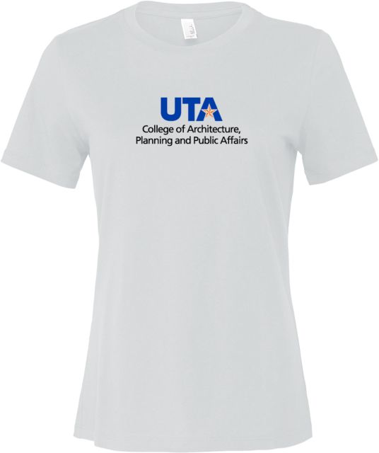 UTA Bella + Canvas Womens Relaxed Cotton T Shirt College of Architecture Planning and Public Affairs Stacked - ONLINE ONLY