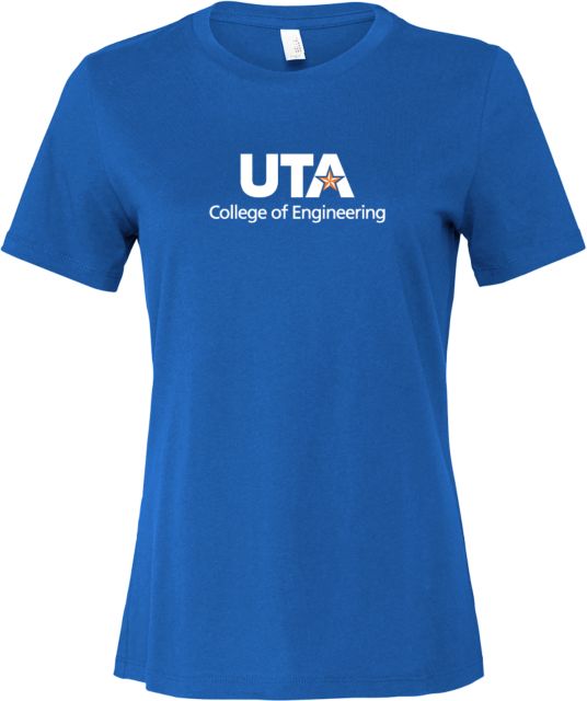 UTA Bella + Canvas Womens Relaxed Cotton T Shirt College of Engineering Stacked - ONLINE ONLY