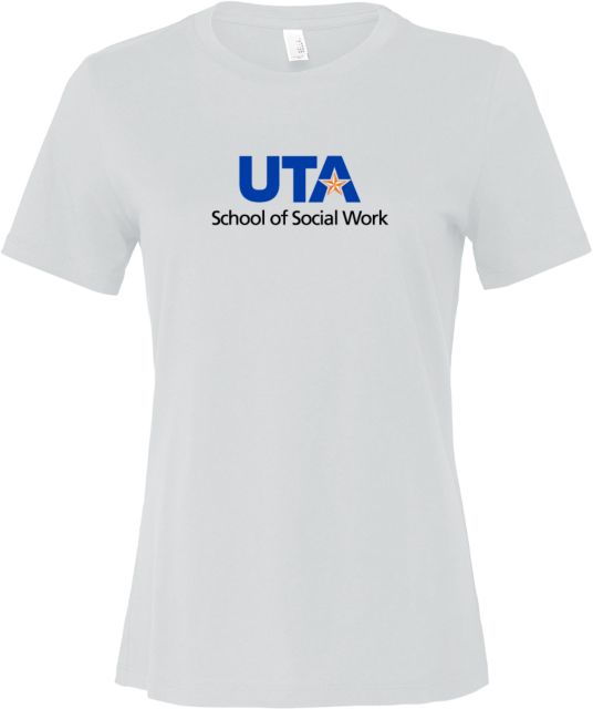UTA Bella + Canvas Womens Relaxed Cotton T Shirt College of Social Work Stacked - ONLINE ONLY