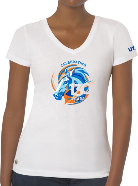 UTA Fall Rush Ladies V Neck Tee UTA Celebrating 130 Years - ONLINE ONLY