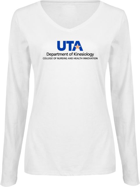 UTA Ladies Long Sleeve V Neck Tee Department of Kinesiology Centered - ONLINE ONLY