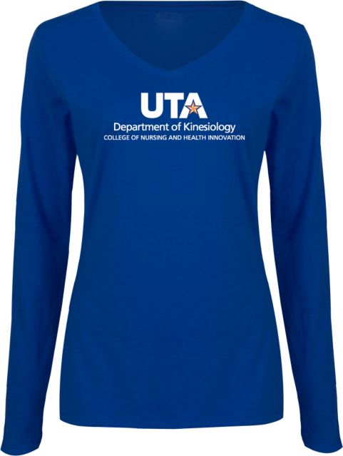 UTA Ladies Long Sleeve V Neck Tee Department of Kinesiology Centered - ONLINE ONLY