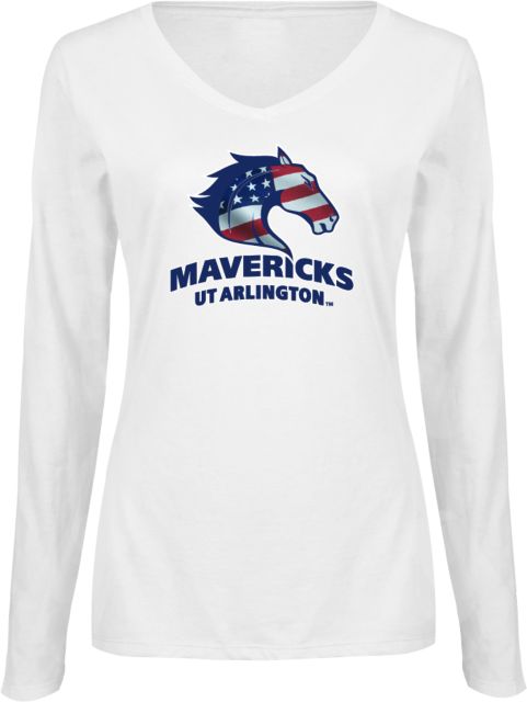 UTA Ladies Long Sleeve V Neck Tee Stars and Stripes - ONLINE ONLY