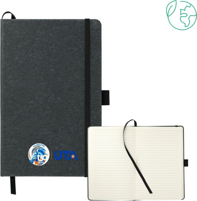 UTA 5.5 x 8.5 FSC Mix Recycled Leather Bound Journal UTA Celebrating 130 Years Horizontial - ONLINE ONLY