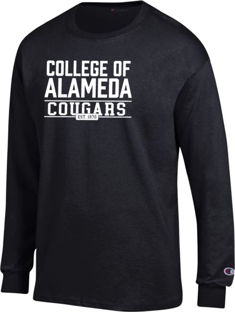 Alameda Champion Long Sleeve T Shirt College of Alameda Cougars Est 1970 - ONLINE ONLY