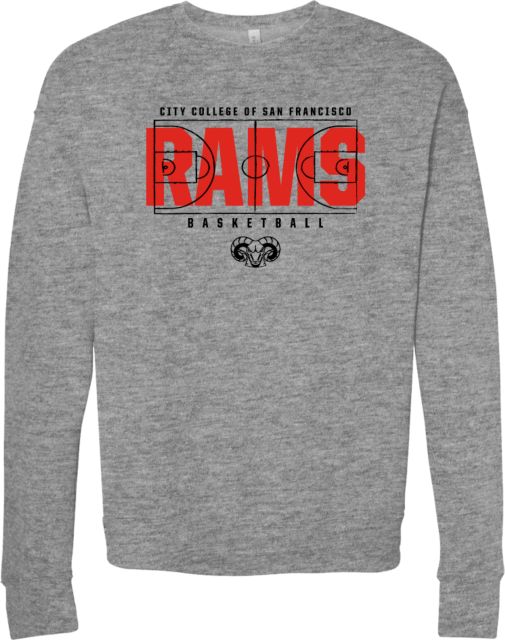 CCSF Bella + Canvas Fleece Crew CCSF Rams Basketball Court - ONLINE ONLY