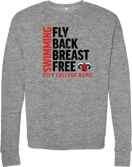 CCSF Bella + Canvas Fleece Crew CCSF Rams Swim Strokes - ONLINE ONLY