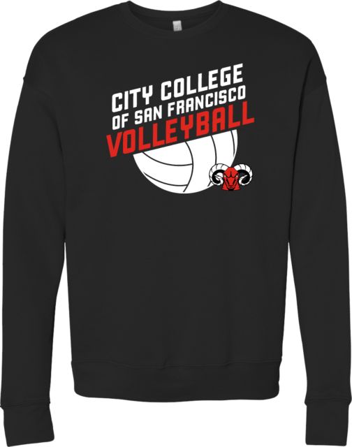CCSF Bella + Canvas Fleece Crew CCSF Rams Volleyball Slanted - ONLINE ONLY