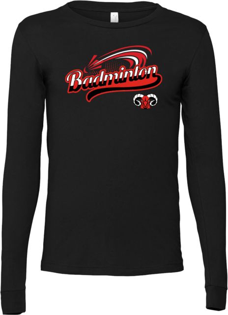 CCSF Bella + Canvas Jersey Cotton Long Sleeve T Shirt CCSF Rams Badminton Two Tone Script - ONLINE ONLY