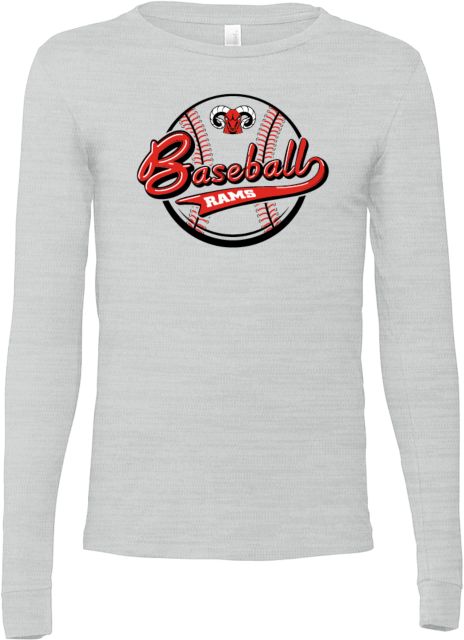 CCSF Bella + Canvas Jersey Cotton Long Sleeve T Shirt CCSF Rams Baseball Script - ONLINE ONLY