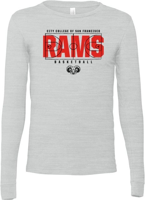 CCSF Bella + Canvas Jersey Cotton Long Sleeve T Shirt CCSF Rams Basketball Court - ONLINE ONLY