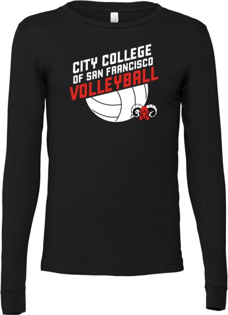 CCSF Bella + Canvas Jersey Cotton Long Sleeve T Shirt CCSF Rams Volleyball Slanted - ONLINE ONLY
