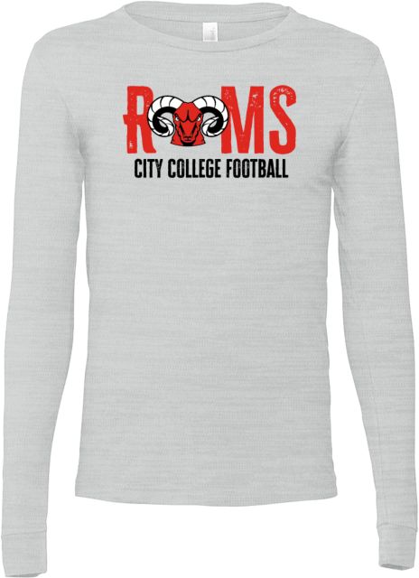 CCSF Bella + Canvas Jersey Cotton Long Sleeve T Shirt CCSF Rams City College Football - ONLINE ONLY