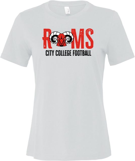 CCSF Bella + Canvas Womens Relaxed Cotton T Shirt CCSF Rams City College Football - ONLINE ONLY