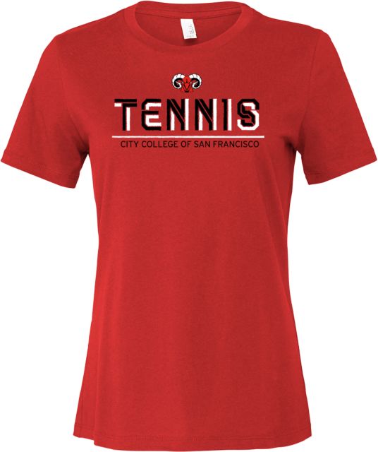 CCSF Bella + Canvas Womens Relaxed Cotton T Shirt CCSF Rams Tennis Distressed - ONLINE ONLY