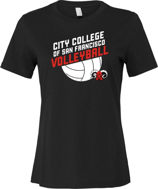 CCSF Bella + Canvas Womens Relaxed Cotton T Shirt CCSF Rams Volleyball Slanted - ONLINE ONLY