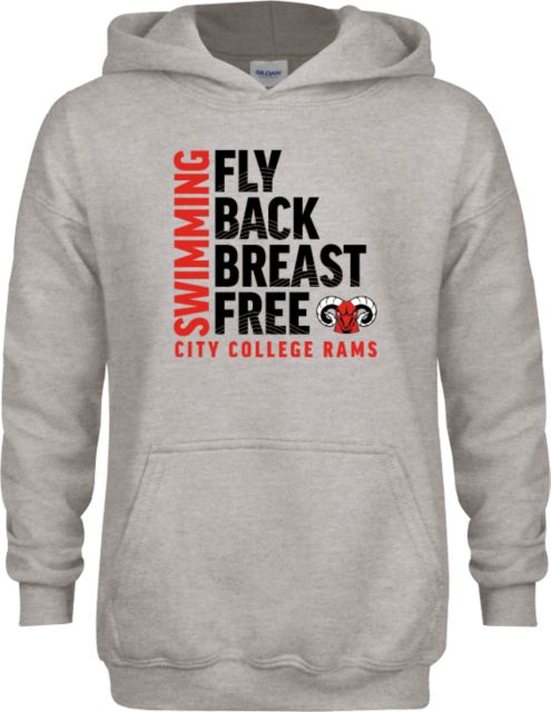CCSF Youth Fleece Hood CCSF Rams Swim Strokes - ONLINE ONLY