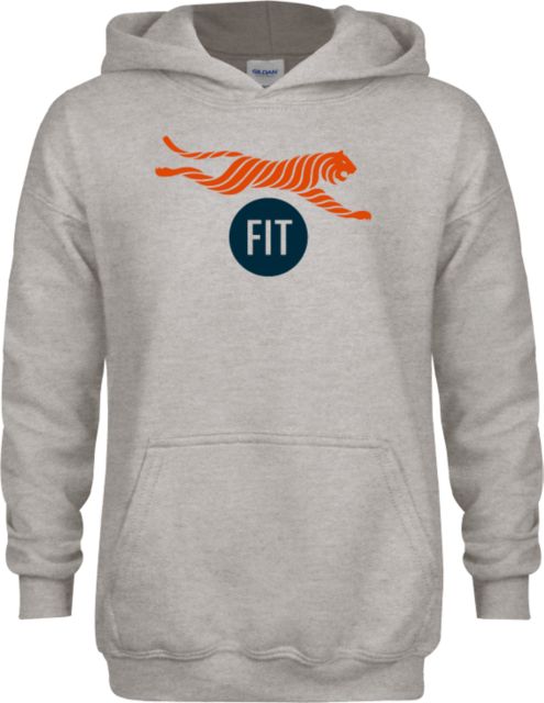 Fashion Institute Youth Fleece Hood FIT - Tiger Mascot with Circle Emblem - ONLINE ONLY