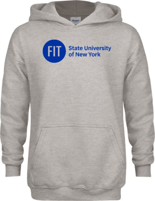 Fashion Institute Youth Fleece Hood FIT State University of New York - Wordmark - ONLINE ONLY