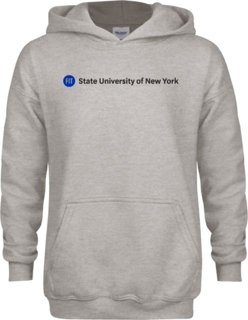 Fashion Institute Youth Fleece Hood FIT State University of New York - Horizontal Wordmark - ONLINE ONLY