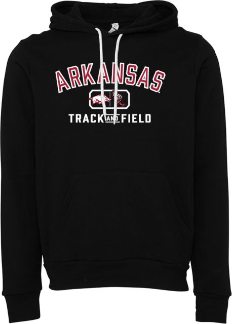 Arkansas Bella + Canvas Fleece Hood Arkansas Track and Field Lockup
