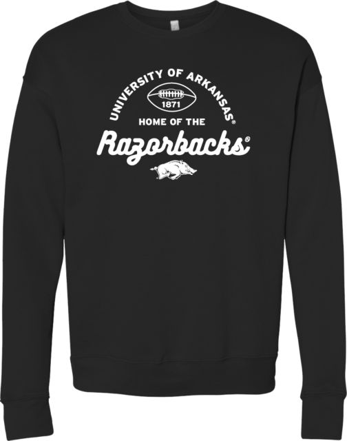 Arkansas Bella + Canvas Fleece Crew Football Outline - Arkansas Wordmark