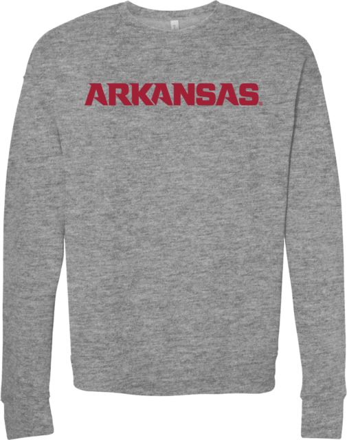 Arkansas Bella + Canvas Fleece Crew Arkansas Wordmark