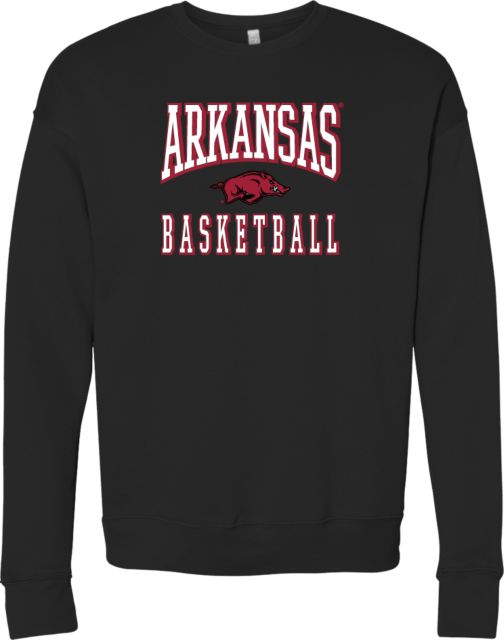 Arkansas Bella + Canvas Fleece Crew Arkansas Basketball w Big Red