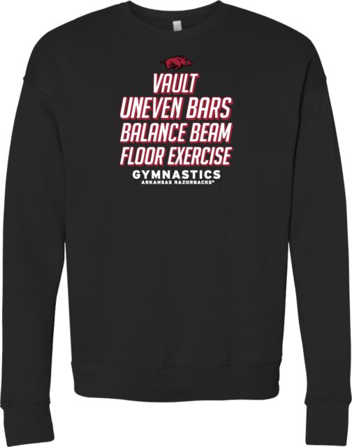 Arkansas Bella + Canvas Fleece Crew Arkansas Gymnastics Terms