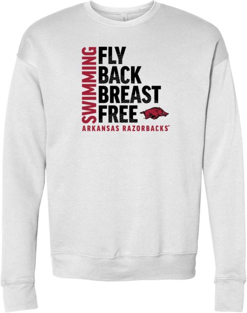 Arkansas Bella + Canvas Fleece Crew Arkansas Swimming Strokes
