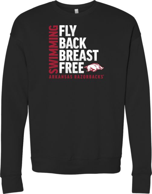 Arkansas Bella + Canvas Fleece Crew Arkansas Swimming Strokes
