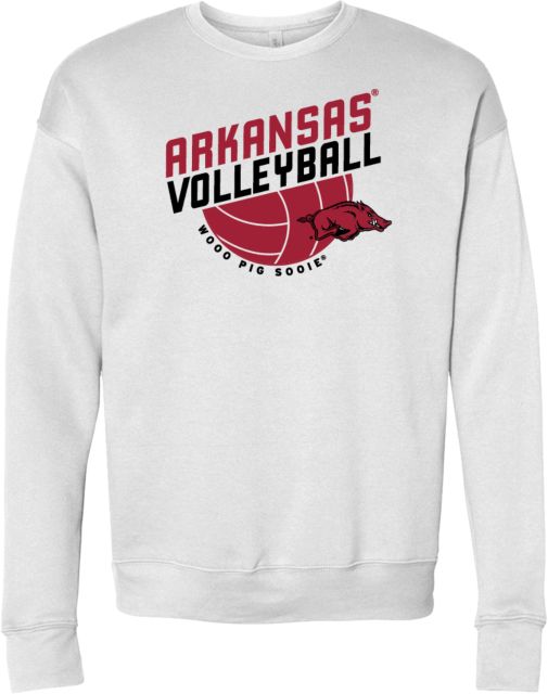 Arkansas Bella + Canvas Fleece Crew Arkansas Slanted Volleyball