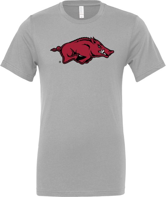 Arkansas Bella + Canvas Ash Jersey Cotton T Shirt University of Arkansas - Primary Athletics Mark