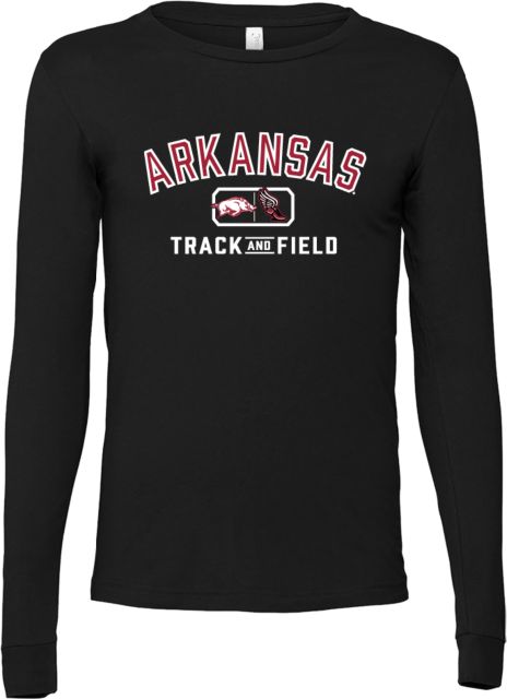 Arkansas Bella + Canvas Jersey Cotton Long Sleeve T Shirt Arkansas Track and Field Lockup