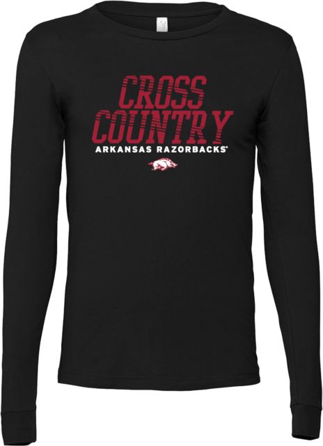 Arkansas Bella + Canvas Jersey Cotton Long Sleeve T Shirt Arkansas Cross Country Rays