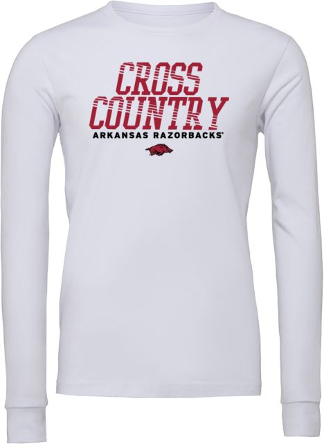 Arkansas Bella + Canvas Jersey Cotton Long Sleeve T Shirt Arkansas Cross Country Rays