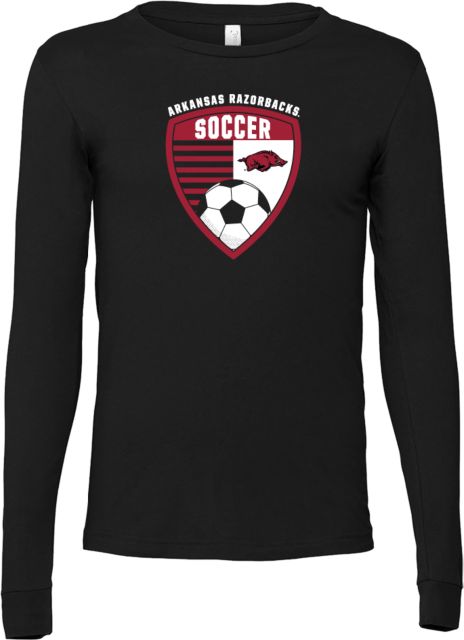 Arkansas Bella + Canvas Jersey Cotton Long Sleeve T Shirt Arkansas Soccer Shield