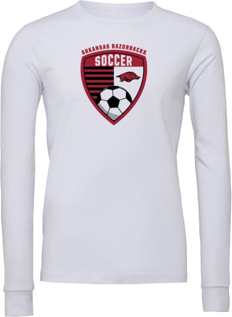 Arkansas Bella + Canvas Jersey Cotton Long Sleeve T Shirt Arkansas Soccer Shield