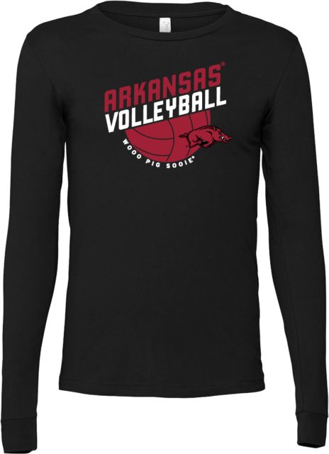 Arkansas Bella + Canvas Jersey Cotton Long Sleeve T Shirt Arkansas Slanted Volleyball