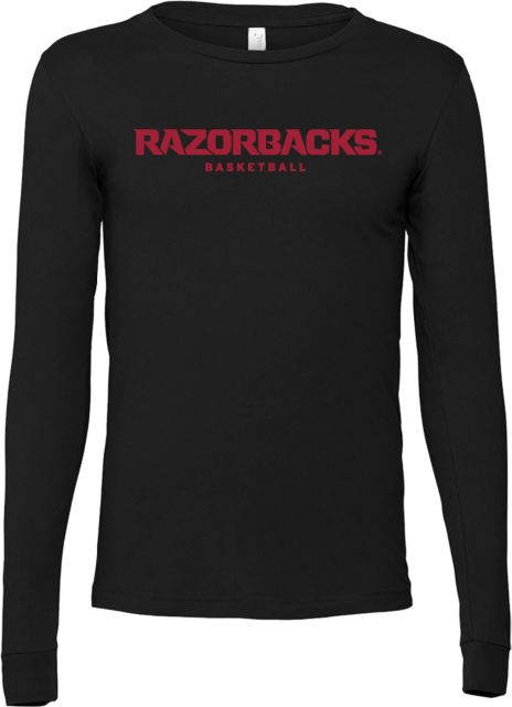 Arkansas Bella + Canvas Jersey Cotton Long Sleeve T Shirt Razorbacks Wordmark - Basketball